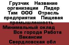 Грузчик › Название организации ­ Лидер Тим, ООО › Отрасль предприятия ­ Пищевая промышленность › Минимальный оклад ­ 20 000 - Все города Работа » Вакансии   . Свердловская обл.,Верхняя Тура г.